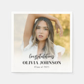 Gepersonaliseerde foto afgestudeerde klas van 2025 servet (Voorkant)