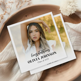 Gepersonaliseerde foto afgestudeerde klas van 2025 servet