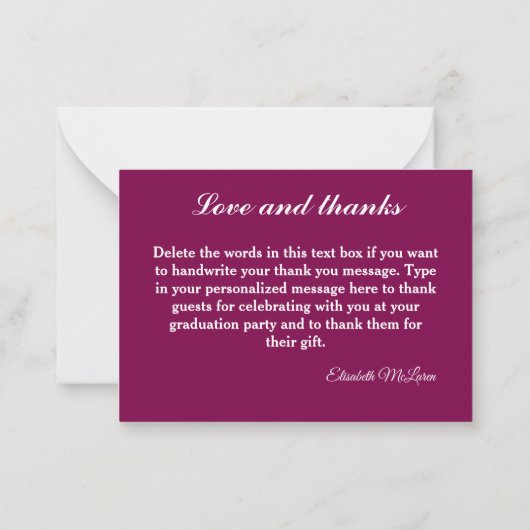 Gepersonaliseerde foto Afstuderen dank u kaarten Notitiekaartje (Achterkant)