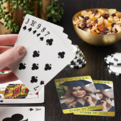 Gepersonaliseerde foto Afstuderen Klasse Naam Goud Pokerkaarten (Insitu)