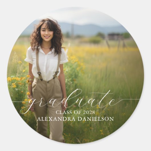 Gepersonaliseerde foto Afstuderen Stickers (Voorkant)