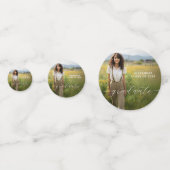 Gepersonaliseerde foto Afstuderen tafel Confetti (Achterkanten)