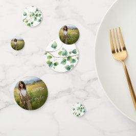 Gepersonaliseerde foto Afstuderen tafel Confetti