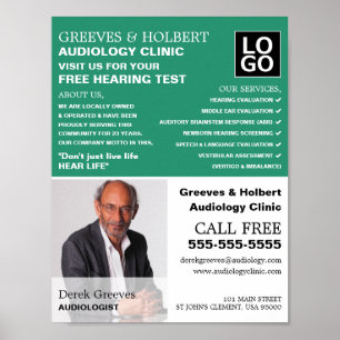 Gepersonaliseerde foto, audicien, audiologie poster
