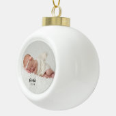 Gepersonaliseerde foto Baby 1e kerst Keramische Bal Ornament (Rechts)