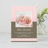 Gepersonaliseerde foto baby aankondigingen met pol (Staand voorkant)