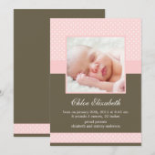 Gepersonaliseerde foto baby aankondigingen met pol (Voorkant / Achterkant)