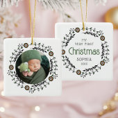 Gepersonaliseerde Foto Baby Eerste Kerst Noords Keramisch Ornament