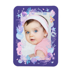 Gepersonaliseerde foto Baby Meisje Kleine Zeemeerm Magneet