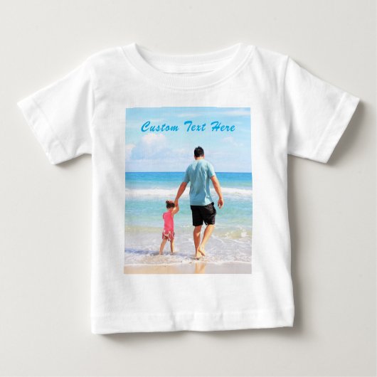 Gepersonaliseerde Foto Baby T-shirt met tekst (Voorkant)