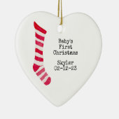 Gepersonaliseerde foto Baby's eerste kerst Ornamen Keramisch Ornament (Rechts)