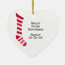 Gepersonaliseerde foto Baby's eerste kerst Ornamen Keramisch Ornament