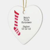 Gepersonaliseerde foto Baby's eerste kerst Ornamen Keramisch Ornament (Links)