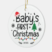 Gepersonaliseerde foto Baby's Eerste Kerstmis Keramisch Ornament (Links)