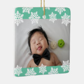 Gepersonaliseerde Foto baby's eerste Kerstmis  Keramisch Ornament (Rechts)