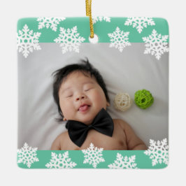 Gepersonaliseerde Foto baby's eerste Kerstmis  Keramisch Ornament