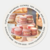 Gepersonaliseerde Foto Bakkerij Cupcake Cake Shop Ronde Sticker (Voorkant)