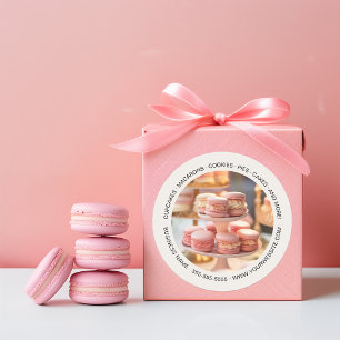 Gepersonaliseerde Foto Bakkerij Cupcake Cake Shop Ronde Sticker
