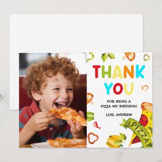 Gepersonaliseerde foto Bedankt voor de pizza (Voorkant / Achterkant)