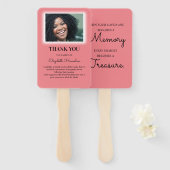 Gepersonaliseerde foto begrafenis dank je wel handwaaier (Voorkant en achterkant)