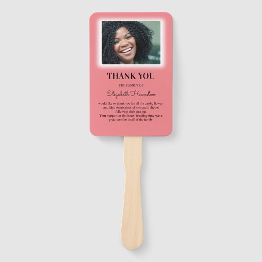 Gepersonaliseerde foto begrafenis dank je wel handwaaier (Voorkant)