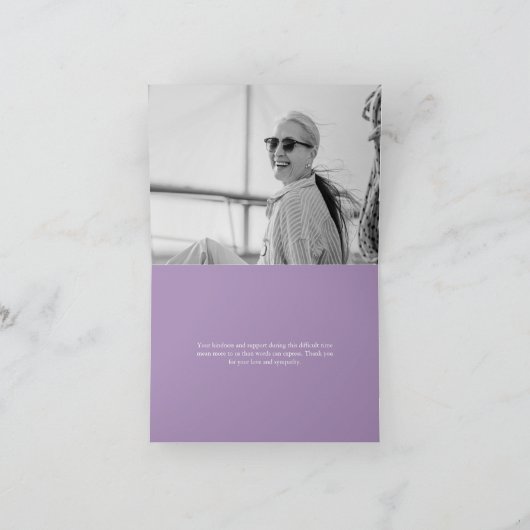 Gepersonaliseerde foto begrafenis dank u kaarten (Binnen)