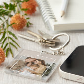 Gepersonaliseerde Foto & Bericht Acryl Sleutelhang Sleutelhanger (Voorkant Rechts)