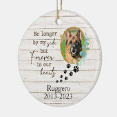 Gepersonaliseerde foto & bericht Pet Memorial Keramisch Ornament (Links)