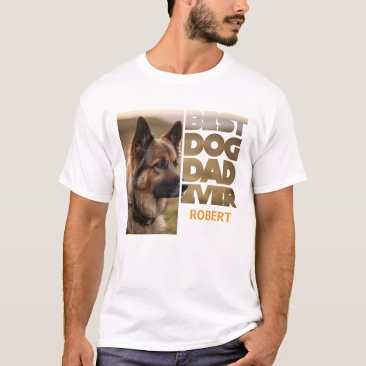Gepersonaliseerde foto Beste hond vader ooit T-shirt (Voorkant)