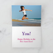 Gepersonaliseerde Foto Beste Tante Ooit Verjaardag Kaart (Binnen)