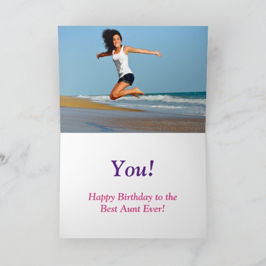 Gepersonaliseerde Foto Beste Tante Ooit Verjaardag Kaart (Binnen)