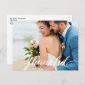 Gepersonaliseerde foto bestemming bruiloft dank u aankondigingskaart (Voorkant / Achterkant)