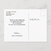 Gepersonaliseerde foto bestemming bruiloft dank u aankondigingskaart (Achterkant)