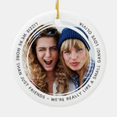 Gepersonaliseerde Foto Besties Kleine Bende Keramisch Ornament (Achterkant)