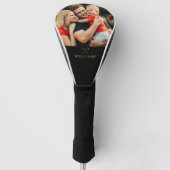 Gepersonaliseerde foto Black en Gold Golf Clubs Golfheadcover (Voorkant)