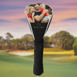 Gepersonaliseerde foto Black en Gold Golf Clubs Golfheadcover<br><div class="desc">Pas uw speciale foto en naam aan in klassieke typografie om een uniek golfcadeau te creëer en in het belang van elke golfer. Ontworpen door: Thisnotme©</div>