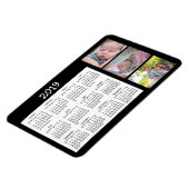 Gepersonaliseerde Foto Black Mini Magnet Calendar  Magneet (Linkerzijde)