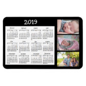 Gepersonaliseerde Foto Black Mini Magnet Calendar  Magneet (Horizontaal)