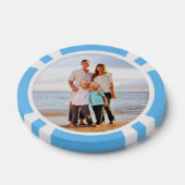 Gepersonaliseerde foto blauw genummerd 10 spel poker chips (Enkel)