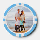 Gepersonaliseerde foto blauw genummerd 10 spel poker chips (Voorkant)