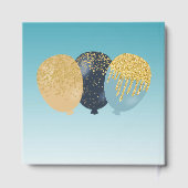 Gepersonaliseerde foto Blauwgroen Blue Glitter 20e Gastenboek (Achterkant)