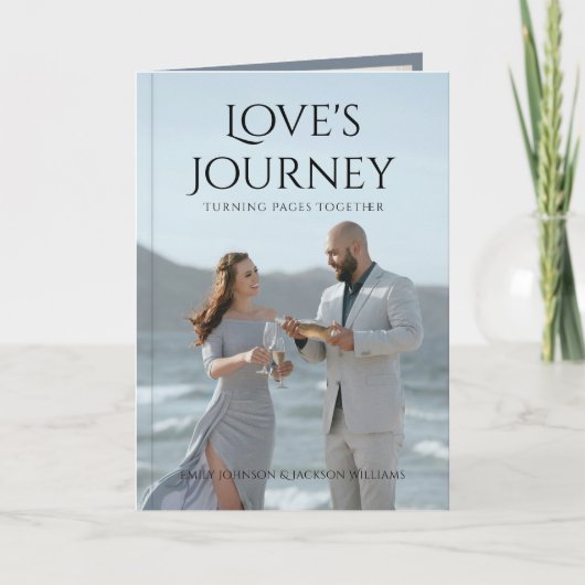 Gepersonaliseerde foto boek-thema bruiloft uitnodi (Voorkant)