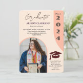 Gepersonaliseerde foto Bold 2024 Arch Retro Afstud Kaart (Staand voorkant)