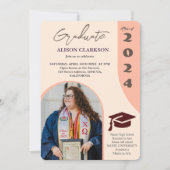 Gepersonaliseerde foto Bold 2024 Arch Retro Afstud Kaart (Voorkant)