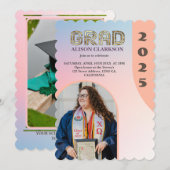 Gepersonaliseerde foto Bold 2024 Arch Retro Afstud Kaart (Voorkant / Achterkant)