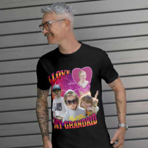 Gepersonaliseerde Foto Bootleg Ik hou van Grandkid T-shirt