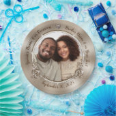 Gepersonaliseerde FOTO Borden. Bruiloft, Trouwdouc Papieren Bordje (Feest)