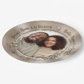 Gepersonaliseerde FOTO Borden. Bruiloft, Trouwdouc Papieren Bordje (Gekanteld)