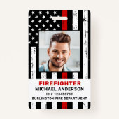 Gepersonaliseerde foto Brandweer Brandweer ID Badge (Voorkant)