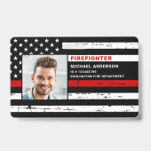 Gepersonaliseerde foto Brandweerman ID Kaart Brand Badge (Front)